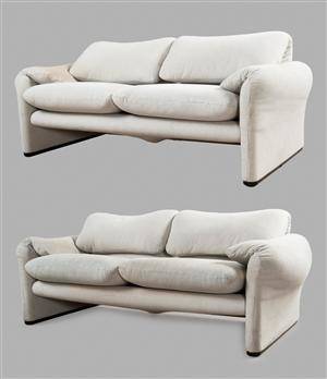 Vico Magistretti, Paar Lounge Sofas Modell Maralunga für Cassina 2 