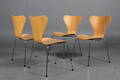 Arne Jacobsen. Sæt på fire Syveren stole, model 3107 4