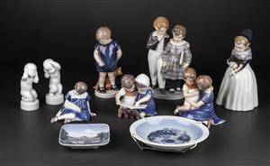 Samling figurer mv. Porcelæn. BG og Kgl.P. 10
