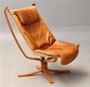 Sigurd Ressell, Falcon lænestol, cognacfarvet læder