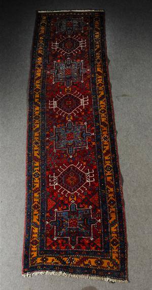 Anatolisk handknuten gallerimatta, 332x95 cm