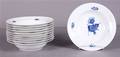 Royal Copenhagen  Kgl. P. Blå Blomst, flettet. Dybe middagstallerkner 11