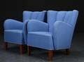 Par overpolstrede lænestole, 1940erne, dansk møbeldesign