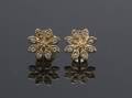 Par ørestikker af 8 kt. guld, blomster med cubic zirkonia