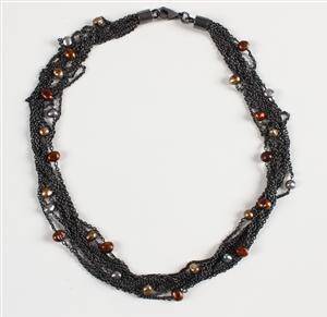 Halskæde, oxyderet sterling sølv