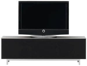 BoConcept. TV-bord af sortlakeret træ og børstet stål. 