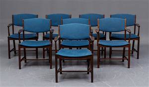 Dansk Møbelproducent 8 armstole, teaktræ 8