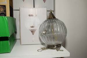 Hänglyktor glasmetall, 2 st, H 21 cm