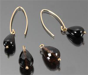 Par ørehænger af 14 kt. guld med udskiftelige ædelsten