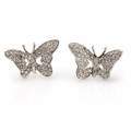 Et par diamantørestikker af 18 kt. hvidguld i form af sommerfugl prydet med talrige brillantslebne diamanter. Ca. 11 x 17 mm. 2