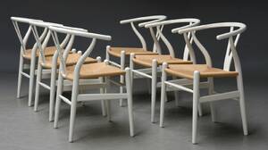 Hans J. Wegner. Sæt på seks Y- stole, model CH-24. 6 