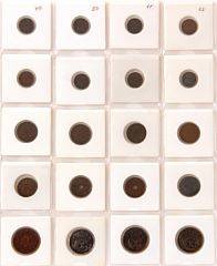 Samling årgangsmønter i pæn kvalitet med flere gode bl.a. 1 øre 1879, 1919jern, 2 øre 1913, 1926 2, 5 øre 1919jern 4, 10 øre 1947, 1959, 25 øre