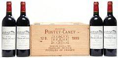 12 bts. Château Pontet Canet, Pauillac. 5. Cru Classé 1995 A hfin. Owc.