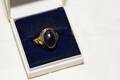 Ring med sten, 18K guld, diam 18 mm