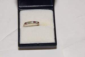 Ring med stenar, 18K vitt guld, diam 18 mm