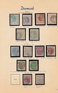 Danmark. 1851-2012. Samling i 4 album med en del Skilling incl. 16 sk. 1863, Tofarvede, 2 Posthuse, Gl. Luftpost komplet osv.
