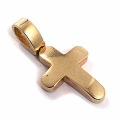 Kraftigt korsvedhæng af 14 kt. guld. Vægt ca. 3,5 gr. L. ca. 3 cm.