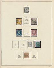 Norge. 1856-1947. Samling på Stender-blade med bl.a. flere skillingsmærker. Se fotoudsnit