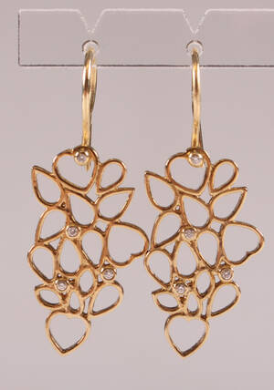 Par brillantøreringe, 14 kt. guld 2