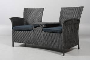 Duosofa udført i sort polyrattan.