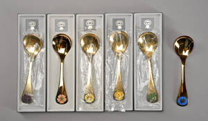 Georg Jensen. Årsskeer af forgyldt sterling sølv 6