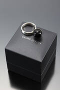 Georg Jensen. Sphere ring med sort agat, dessin 483A