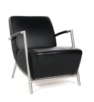 Fine hansen sørensen furniture. Lænestol, sort læder.