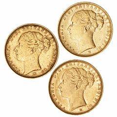 Australien, sovereign 1883 M, 1886 M, 1887 M, F 16