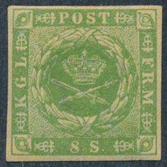 1854. 8 sk. brøn. Flot POSTFRISKT mærke. AFA 7000