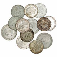 Erindringsmønter, 1888 monteringsspor, 1906-1912, 1923 3, 1930, 1960 2, 1964, 1967, 1968 2, i alt 13 stk. i varierende kvalitet