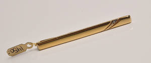 Slipsenål af 14 kt. guld med diamant