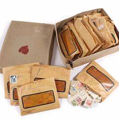 Danmark. STEMPLER. Æske med stålstiksmærker på klip, inddelt efter bystempler.