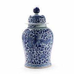 Stor kinesisk lågkrukke af porcelæn. 20. årh. H. 66 cm.