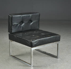 Lænestol, læder og chrom
