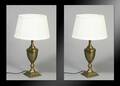 Bordlamper, model Madrid m hvide bomulds skærme 2