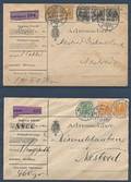 1907-12. 2 stk. adressebreve med angiven værdi, hhv. sendt fra Kjøbenhavn 28.8.07 og Lundbyu 2.7.14.