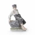 Vogterdreng Figur af porcelæn, dekoreret i underglasurfarver. 1659. Royal Copenhagen. H. 30,5 cm.