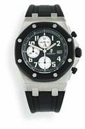 Audemars Piguet Herrearmbåndsur af stål. Model Royal Oak Offshore Rubber Clad. Automatisk værk med kronograf og dato. 2009.