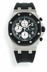 Audemars Piguet Herrearmbåndsur af stål. Model Royal Oak Offshore Rubber Clad. Automatisk værk med kronograf og dato. 2009.
