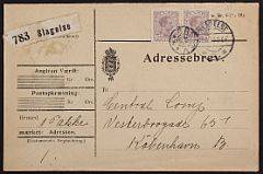 ØRSLEV. Stjernestempel på adressebrev.