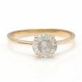 Diamantring af 14 kt. guld prydet med brillantslebet diamant på ca. 0.98 ct. Str. 51.