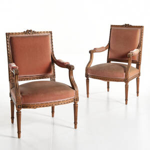 Karmstolar ett par Louis XVI stil