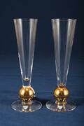 GUNNAR CYRÈN 1932-2013, CHAMPAGNEGLAS, 2 ST, NOBEL, HÖJD 22 CM
