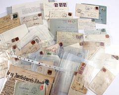 Breve. Parti bedre breve incl. en del Skilling, Tofarvede, stempler og andet. Bør ses