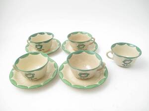 Kaffekoppar, 5st med 4st fat