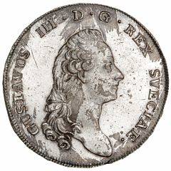 Sverige, Gustav III, 1771 - 1792, Riksdaler 1792, smuk kvalitet