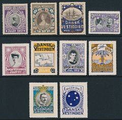 1907-1916. Julemærker. Komplet sæt i pæn ubrugt kvalitet. AFA 2320