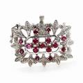Rubinlås af 18 kt. hvidguld prydet med facetslebne rubiner. L. ca. 2,5 cm. Ca. 1960.