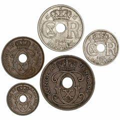 Færøerne, 1 kval. 01-1, 2, 5, 10, 25 øre 1941, Sieg 1-5