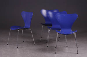 Arne Jacobsen. 1902- 1971. Fire Syver stole, model 3107 4